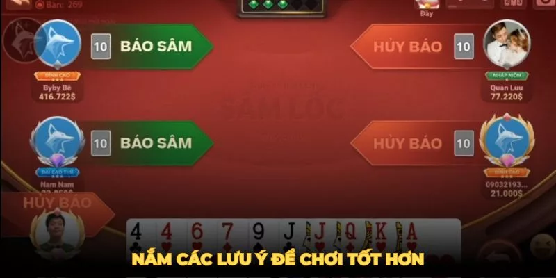 Lưu ý khi chơi sâm 10 cây